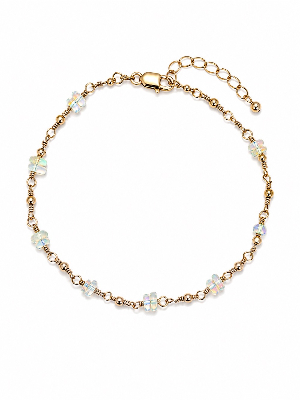 Opal Double Bead Gold Filled Bracelet